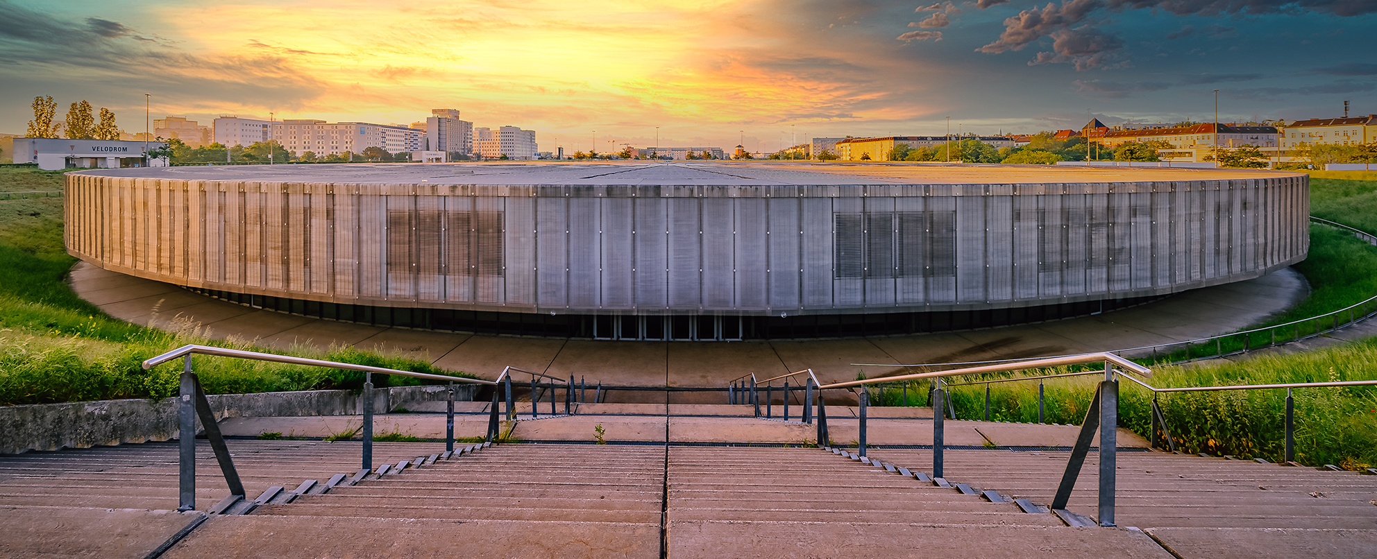 Exterior view of the Velodrom roof.