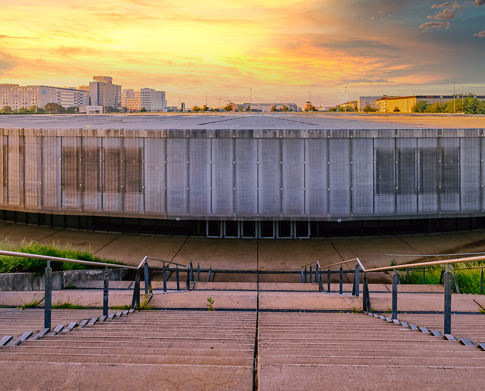 Exterior view of the Velodrom roof.