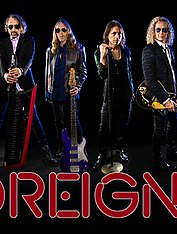 The band 'Foreigner' with their instruments.