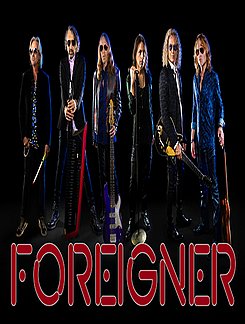 The band 'Foreigner' with their instruments.